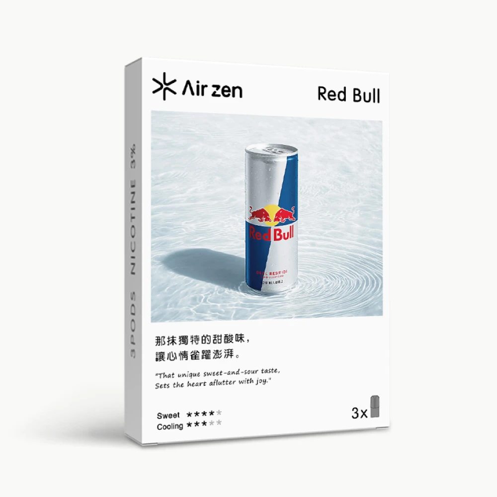 15 紅牛_(1) Airzen Red Bull Flavor Portable Device Pods | 3 Pods Per Box | Sweet & Cooling