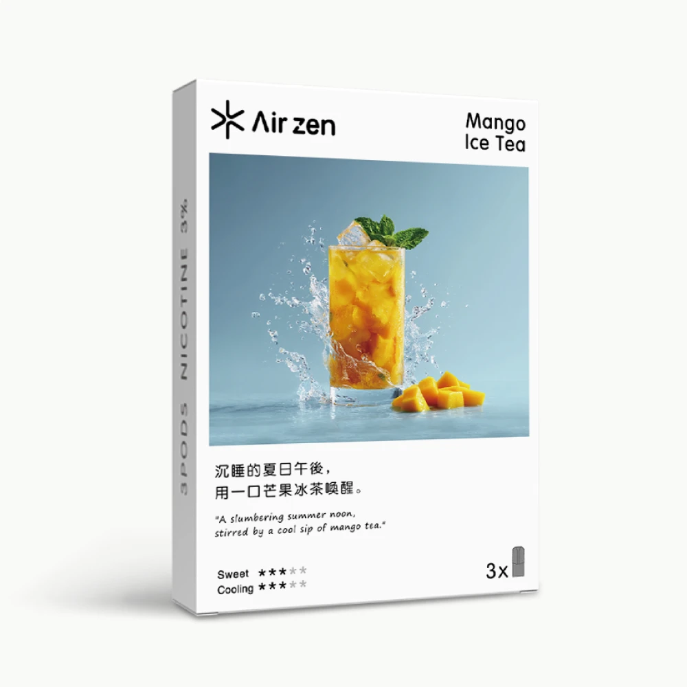 19 芒果冰茶 Airzen Mango Ice Tea Flavor Portable Device Pods | 3 Pods Per Box | Sweet & Cooling