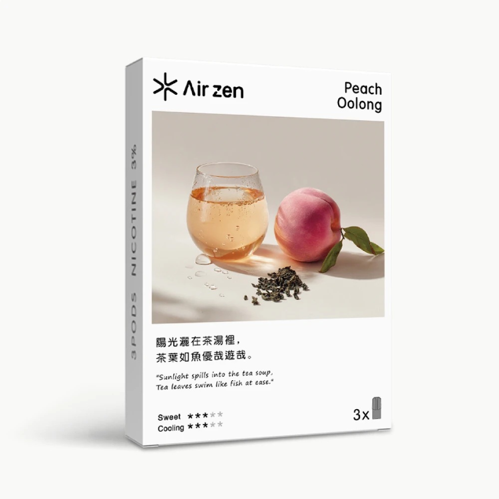22 蜜桃烏龍_(1) Airzen Peach Oolong Flavor Portable Device Pods | 3 Pods Per Box | Sweet & Cooling