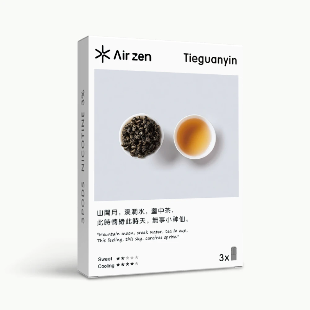 Airzen Tieguanyin Flavor Portable Device Pods | 3 Pods Per Box | Sweet & Cooling